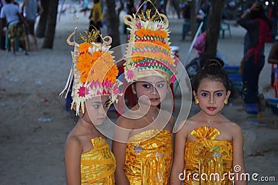 Young Female Participants at Religious Festival Editorial Stock Photo